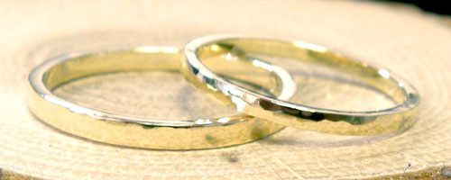 K18イエローゴールドの手作り結婚指輪