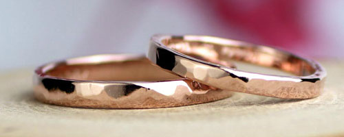 K18ピンクゴールドの手作り結婚指輪