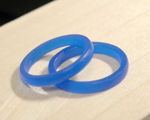 完成した結婚指輪ワックス原型