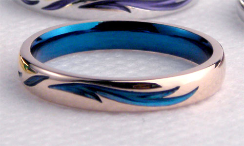 ブルー手作り結婚指輪