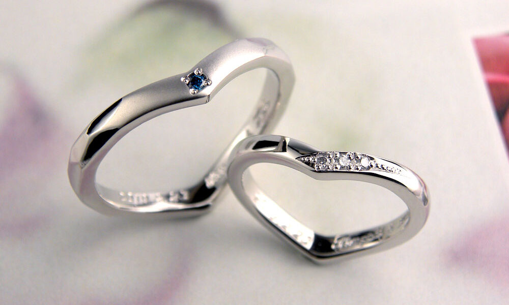 ハート型ダイヤ手作り結婚指輪