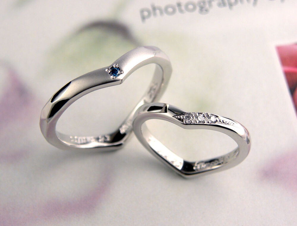 ハート型ダイヤ手作り結婚指輪