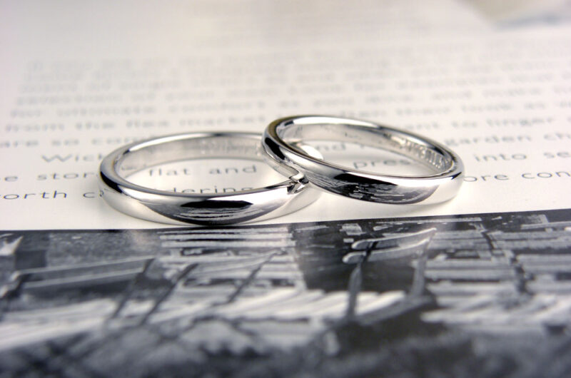 シンプル甲丸型手作り結婚指輪