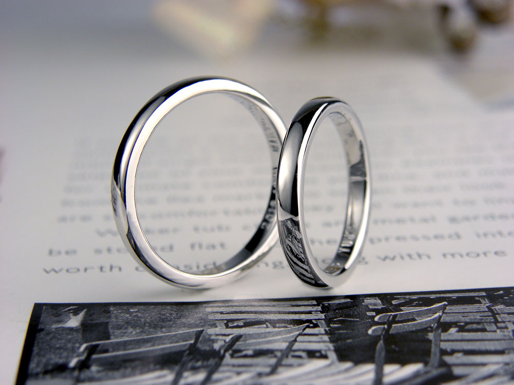 シンプル甲丸型手作り結婚指輪