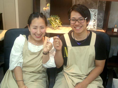 結婚指輪を手作りした大阪のカップル