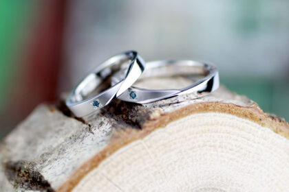 三角が重なったような手作り結婚指輪
