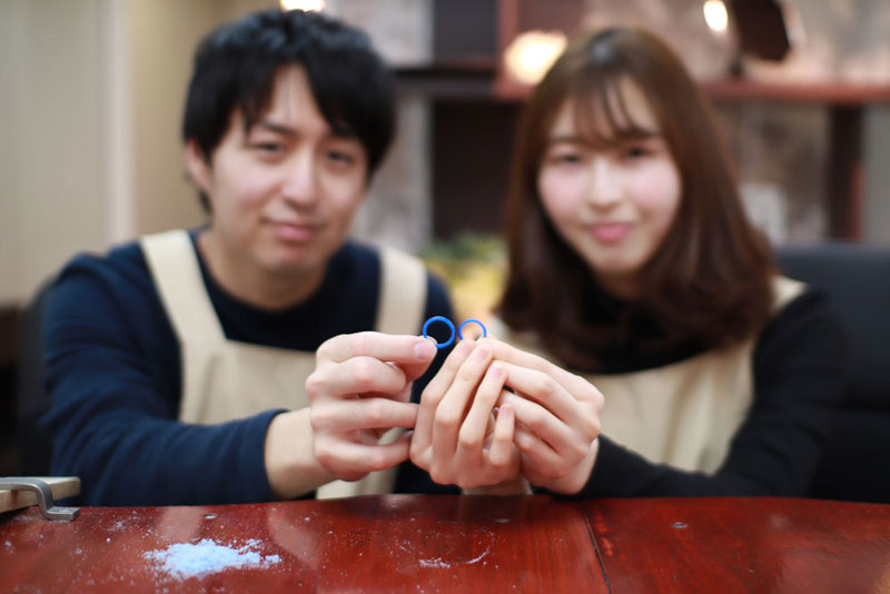 自分たちで手作りした結婚指輪原型
