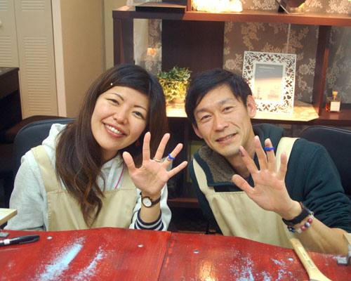 兵庫県からご来店手作り結婚指輪カップル