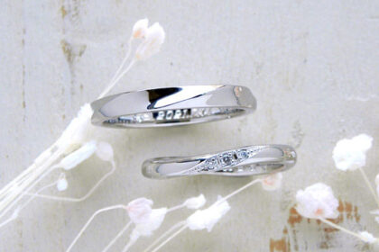 完成した手作り結婚指輪